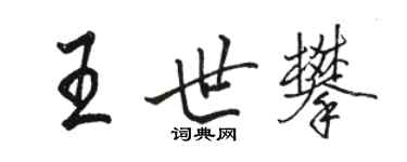 骆恒光王世攀行书个性签名怎么写