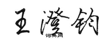 骆恒光王澄钧行书个性签名怎么写