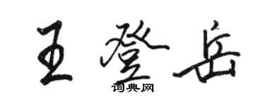骆恒光王登岳行书个性签名怎么写