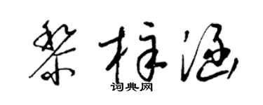梁锦英黎梓涵草书个性签名怎么写