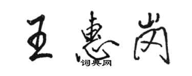 骆恒光王惠岗行书个性签名怎么写