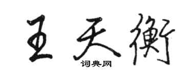 骆恒光王天衡行书个性签名怎么写