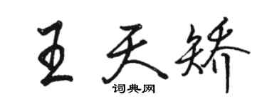 骆恒光王天矫行书个性签名怎么写