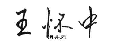 骆恒光王怀中行书个性签名怎么写