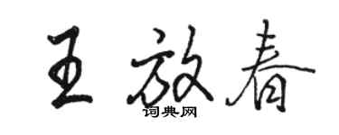 骆恒光王放春行书个性签名怎么写