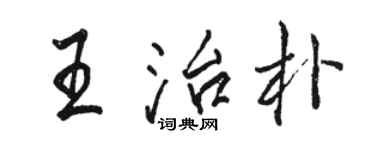 骆恒光王治朴行书个性签名怎么写