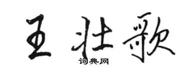 骆恒光王壮歌行书个性签名怎么写
