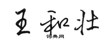 骆恒光王和壮行书个性签名怎么写