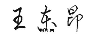骆恒光王东昂行书个性签名怎么写