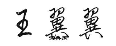 骆恒光王翼翼行书个性签名怎么写