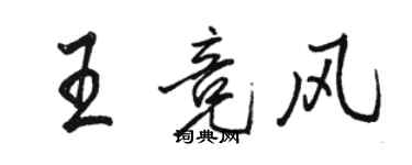 骆恒光王竞风行书个性签名怎么写