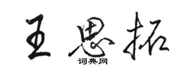 骆恒光王思拓行书个性签名怎么写