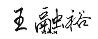 骆恒光王融裕行书个性签名怎么写