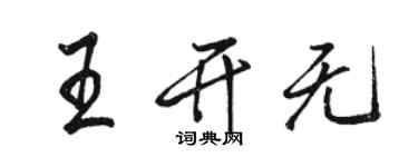 骆恒光王开无行书个性签名怎么写
