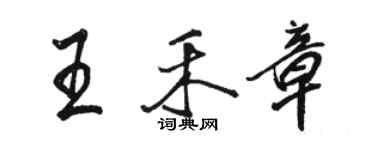 骆恒光王禾章行书个性签名怎么写