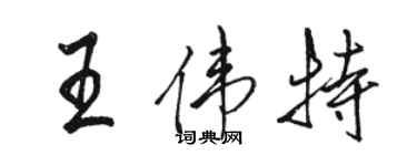 骆恒光王伟特行书个性签名怎么写