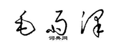 梁锦英毛雨泽草书个性签名怎么写