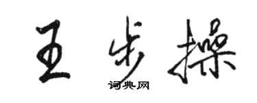 骆恒光王步操行书个性签名怎么写