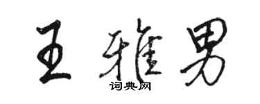 骆恒光王雅男行书个性签名怎么写