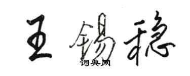 骆恒光王锡稳行书个性签名怎么写