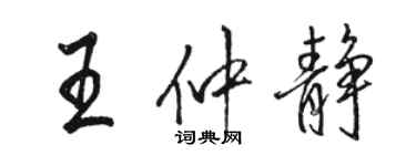 骆恒光王仲静行书个性签名怎么写