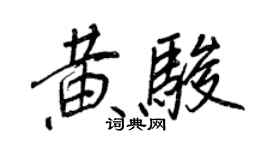 王正良黄骏行书个性签名怎么写
