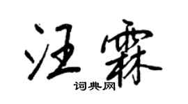 王正良汪霖行书个性签名怎么写