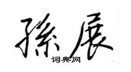 王正良孙展行书个性签名怎么写