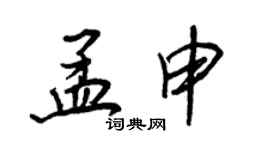 王正良孟申行书个性签名怎么写