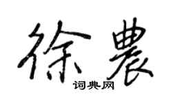 王正良徐农行书个性签名怎么写