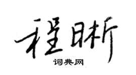 王正良程晰行书个性签名怎么写