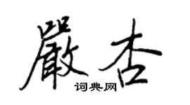 王正良严杏行书个性签名怎么写