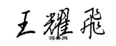王正良王耀飞行书个性签名怎么写