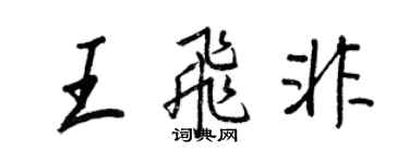 王正良王飞非行书个性签名怎么写