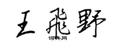 王正良王飞野行书个性签名怎么写