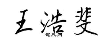 王正良王浩斐行书个性签名怎么写
