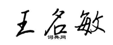 王正良王名敏行书个性签名怎么写
