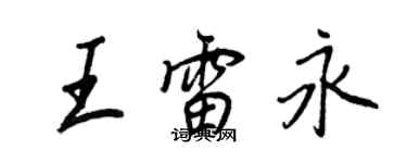 王正良王雷永行书个性签名怎么写