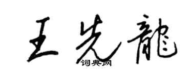 王正良王先龙行书个性签名怎么写