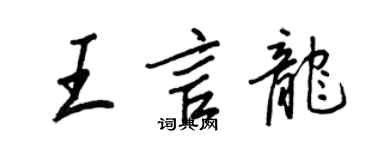 王正良王言龙行书个性签名怎么写