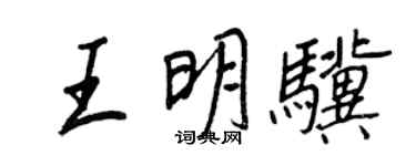 王正良王明骥行书个性签名怎么写