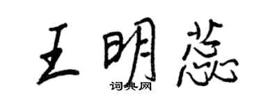 王正良王明蕊行书个性签名怎么写