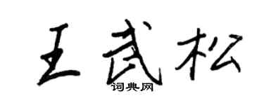 王正良王武松行书个性签名怎么写