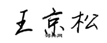 王正良王京松行书个性签名怎么写