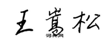 王正良王嵩松行书个性签名怎么写