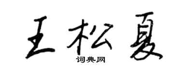 王正良王松夏行书个性签名怎么写
