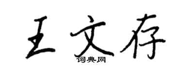王正良王文存行书个性签名怎么写