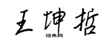 王正良王坤哲行书个性签名怎么写
