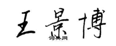 王正良王景博行书个性签名怎么写