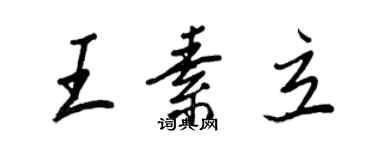 王正良王素立行书个性签名怎么写